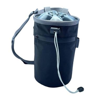 Imagem de Vaveren Bolsa para magnésio de escalada com bolso com zíper, equipamento de escalada portátil com cinto ajustável para armazenamento em boulder, Preto