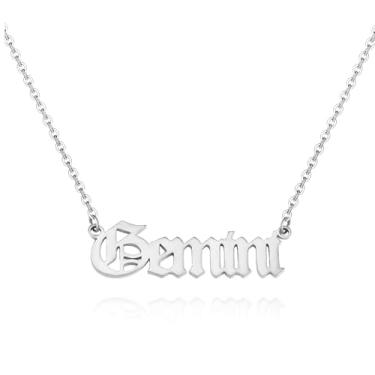 Imagem de Colar feminino com 12 constelações, banhado a prata, pingente de nome de constelação, de aço inoxidável, One size, Metal, Sem Pedra Preciosa