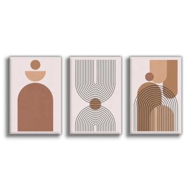 Imagem de 9W Bauhaus Poster Arte de Parede Abstrata Tela Conjunto de 3 Decoração Boho Moderna para Quarto Sala de Estar Casa Estilo Sem Moldura 12 x 18 polegadas (30 x 45 cm)