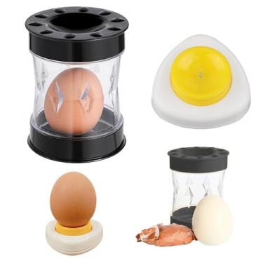 Imagem de 2 peças de descascador de ovos, descascador de ovos cozidos, removedor de casca fácil, ferramenta para ovos cozidos, codornas para cozinhar, saladas, ovos cozidos e preparação para café da manhã