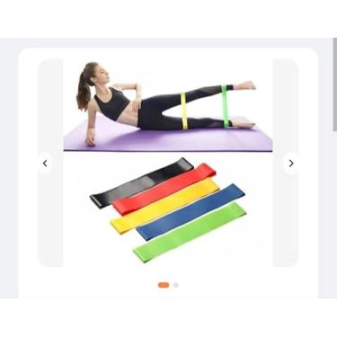 Imagem de Kit 5 Faixas Elasticas Mini Band Para Exercício Funcional Corpo Todo Alongamento Musculação Faixa De Borracha Academia Faixa Elastica Para Treino Em Casa Ginastica Pilates Fisioterapia e Yoga Premium