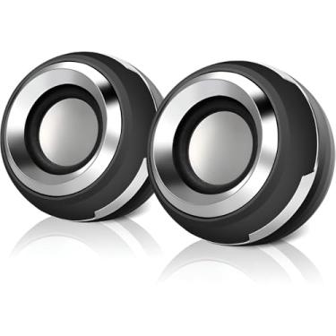 Imagem de Caixas de Som USB Compactas, ABS Preto, 5W x 2, Alto-Falantes 2 Polegadas, Design Minimalista, Frequência 100Hz-20kHz, Cabo 70cm