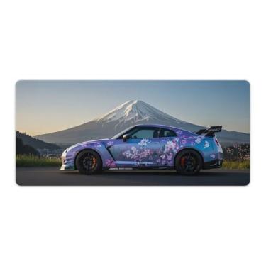 Imagem de HouLaiZhe Graffiti JDM Car R35 Mount Fuji Gaming Mouse Pads JDM Car Desk Pads Grandes Mousepads para Desktop Keyboard Computer Mat40x90cm