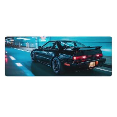 Imagem de HouLaiZhe JDM 300zx Tunnel Cruise Cool Large Gaming Mouse Pads Tapete de Mesa Base de Borracha Antiderrapante Laptop Acessórios de Computador Suprimentos Bloco de Escrita para Escritório Casa 30 x 80