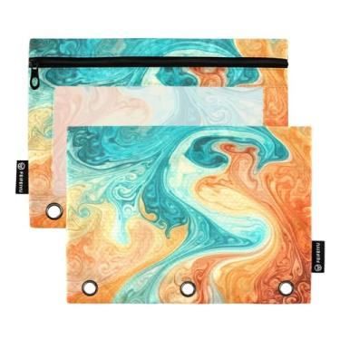 Imagem de Wassud Obra de arte abstrata (2) 2 pacotes de pastas de fichário com 3 furos, pastas de bolso, organizador de fichários para casa, escritório