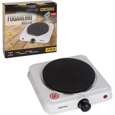 Imagem de Fogareiro Elétrico de Indução 1 Boca, 1000W, 127V, Branco, Aço Esmaltado, Base Antiderrapante, 21x21x6cm