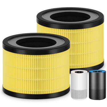 Imagem de 2 pacotes de filtros de substituição AP-S0610L Pet Care compatíveis com purificador de ar MOOKA AP-S0610L, sistema de 3 estágios para odores, pelos e fumaça