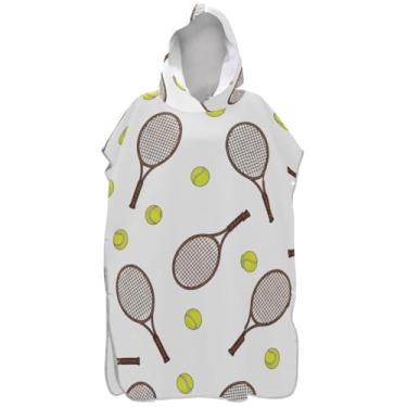 Imagem de Joisal Lindo tênis branco surfe poncho trocando roupão para praia Adul toalha com capuz floral absorvente unissex poncho adulto com capuz