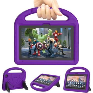 Imagem de DICEKOO Capa para tablet de 7 polegadas, versão 2022, leve, à prova de choque, à prova de crianças, com suporte de alça - roxa