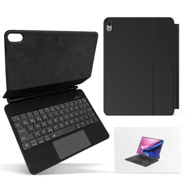 Imagem de Teclado Bluetooth com Capa Protetora para iPad 10, Bateria 500mAh, Carregamento 3 Horas, Teclado Silencioso, Design Fino e Portátil, Preto