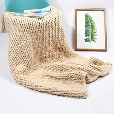 Imagem de TRGCJGH Cobertores artesanais, cobertor ponderado de malha grossa super grosso para casa, adequado para todas as estações, D-47 x 59 polegadas