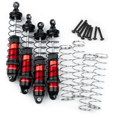 Imagem de QUPA AM STORE Aluminum Front Rear Shocks RC Damper for Losi 1/18 Mini LMT 4X4 Brushed Monster Truck RTR-LOS01026 Upgrade Parts (Red)