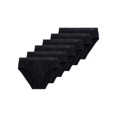 Imagem de Kit com 6 Cuecas Slip Lupo 485-003, Preto, GG