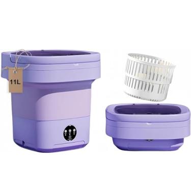 Imagem de Janclf Máquina De Lavar Portátil, Mini Lavadora, Máquina De Lavar Dobrável De Grande Capacidade E Atualizada De 11L. Limpeza Profunda De Roupas Íntimas, Roupas De Bebê E Outras Roupas Pequenas. Adeq