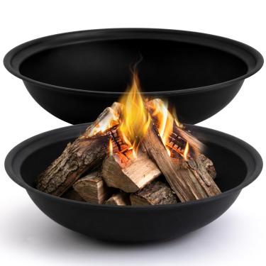 Imagem de Maxdot 2 peças de inserção de substituição para fogueira externa de 58 cm, tigela de fogo a lenha de aço carbono para suporte existente ou fogueira personalizada para quintal, varanda, deck