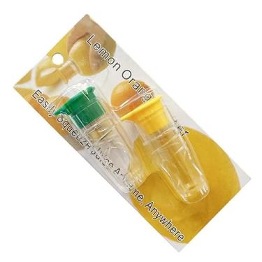 Imagem de Espremedor manual de limão, 2 peças de espremedor de frutas cítricas portátil para limão e laranja | Design com tampa rosqueada com filtro | Livre de BPA, fácil de limpar | para coquetéis, cozinhar