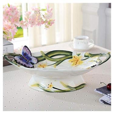 Imagem de Conjunto de pratos de frutas de cerâmica europeia, sala de estar, casa, decorações práticas, decoração de mesa de centro