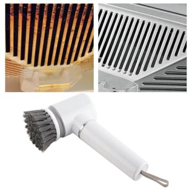 Imagem de Escova elétrica de limpeza com bateria 2 cabeças velocidades potentes IPX7 ABS multifuncional para cozinha banheiro grelhas fogões banheiras carros su