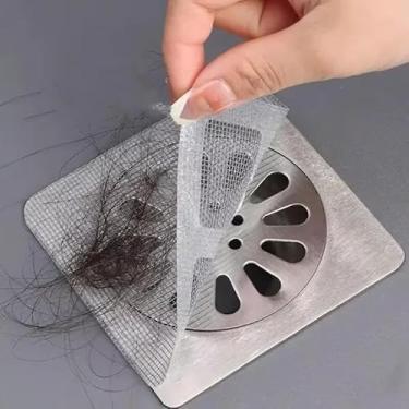 Imagem de Remendo de reparo de tela de janela e coletor de cabelo de ralo de chão, filtro descartável 2 em 1 para pia de banheiro e ralo de chuveiro com adesivo, kit de reparo de furos para mosquiteiro e capa