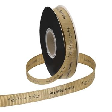 Imagem de PATIKIL Fita de gorgorão personalizada, 65/81 cm x 40 metros, fita de poliéster perfeita para festas de fim de ano, decoração de casamento, embrulho de presente, cáqui