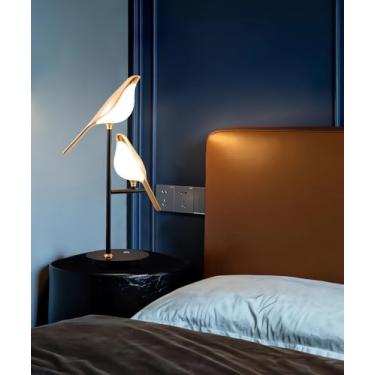 Imagem de Luminária de parede LED escandinava, luminária de mesa, luminária de parede com pássaro pega, faça você mesmo, arandela de parede giratória 360°, dimerizável com controle remoto, para cabece