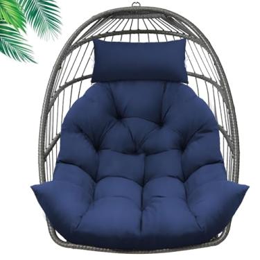 Imagem de FLYMEI Almofada de substituição para cadeira de ovo, cesta de espuma viscoelástica espessa, almofada para ovos, cadeiras com encosto de cabeça, para ambientes internos e externos, cesta, à prova