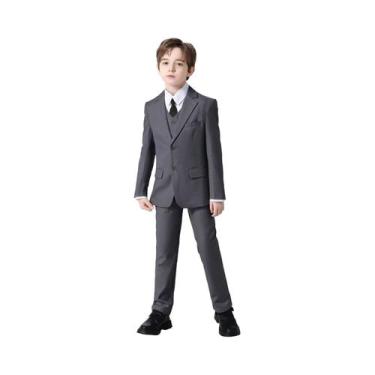 Imagem de Ternos formais coloridos para meninos, 5 peças, slim fit, conjunto de 