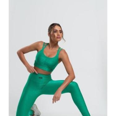 Imagem de Calça Legging Suplex Canelada Com Brilho E Recortes Salvatore Fashion-Feminino