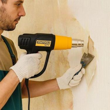 Imagem de Soprador Térmico Bico Removível Potente Secagem Pintura Desencapamento