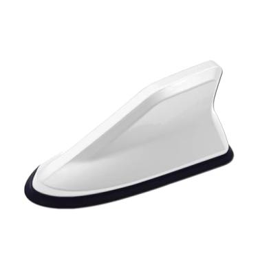 Imagem de Antena aérea de barbatana de tubarão para montagem superior no teto do carro rádio AM FM amplificador de sinal antena universal (branco)