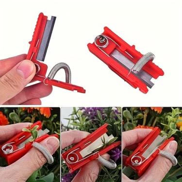 Imagem de Tesoura de jardinagem, 4 tesouras ergonômicas de poda com aderência antiderrapante para aparar ervas, legumes e bonsai, ferramenta de precisão afiada