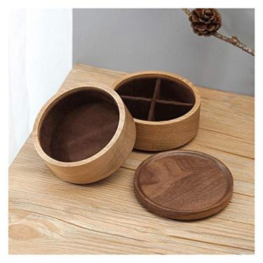 Imagem de Caixas de joias de madeira, caixa organizadora de 2 camadas, caixa organizadora de joias de madeira clássica, para brincos, pulseiras, anéis, mulheres, meninas, organizador de joias (caixa de joias A