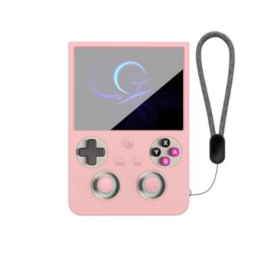 Imagem de Capa protetora de silicone macio à prova de choque com orifício para cordão para ANBERNIC RG477V, capa completa (rosa)