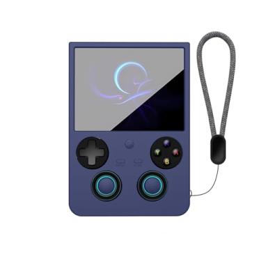 Imagem de Capa protetora de silicone macio à prova de choque com orifício para cordão para ANBERNIC RG477V, capa completa (azul)