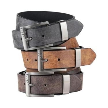 Imagem de Cinto Masculino De Couro PU De Alta Qualidade Com Fivela De Metal, Est