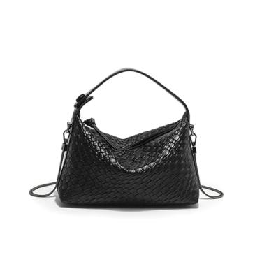 Imagem de Sweetovo Bolsa Hobo Feminina de Couro Vegano Pequena Bolsa de Ombro com Alça Superior com Corrente de Metal, 2 - preto, Small