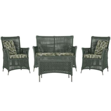 Imagem de Jogo Sofá E 2 Poltronas E Mesa Igapó Fendi E5 Trama Original Verde