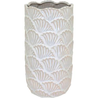 Imagem de Vaso Decorativo Enfeite Casa Cerâmica 26x14x14cm Bege