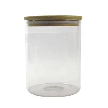 Imagem de Pote De Vidro Com Tampa Em Bambu Vedação De Silicone 1 Litro