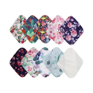 Imagem de Absorventes De Pano Reutilizáveis De Fibra De Bambu Impermeáveis 10un.