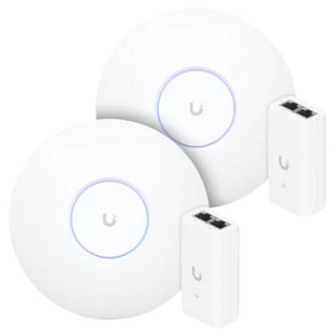 Imagem de 2 Roteadores Wi-fi 6 Access Point 3.0 Gbps + 2 Injetores Poe | 2 U6+ Ubiquiti Com 2 Fontes 48v 15w