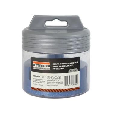 Imagem de Serra Copo Diamantada 102mm Para Porcelanato Ceramica Marmore Encaixe Rosca M14 Para Esmerilhadeira Corte Seco ou Umido