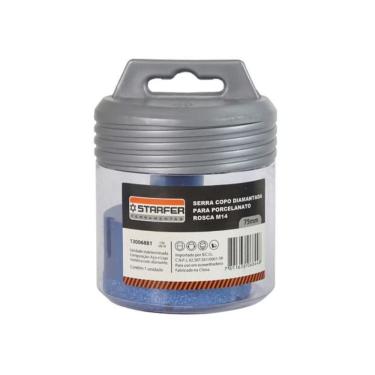 Imagem de Serra Copo Diamantada 75mm Para Porcelanato Ceramica e Marmore Encaixe Rosca M14 Para Esmerilhadeira Corte Seco ou Umido