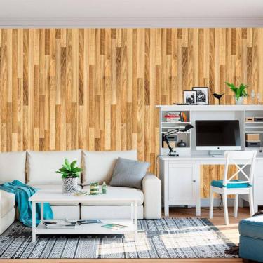 Imagem de Papel De Parede Ripa Madeira Freijó Tons Claro Adesivo Sala
