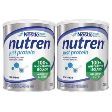 Imagem de 2x Whey Nutren Just Protein Isolado Nestle Sem Sabor 280g -, Sem Sabor