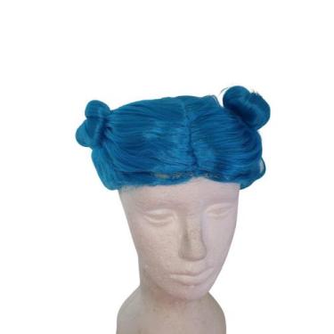 Imagem de Peruca Infantil Cabelo ul Com Coques Estilo Bonequinha - Lynx Produçõe
