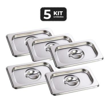 Imagem de Kit 5 tampa para cuba sem recorte 1/3 gn para buffet - Chef Line