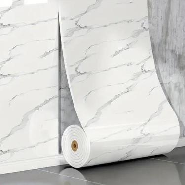 Imagem de Placas Adesivas Mármore Lavável Painel Autocolante 3D - Colaí, Branco,