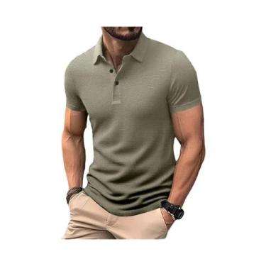 Imagem de Camisa Polo Masculina Casual De Negócios Com Estampa Floral Lisa, Resp