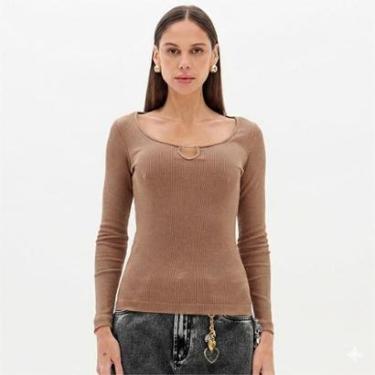 Imagem de Blusa Lança Perfume Canelada Manga Longa Feminino-Feminino